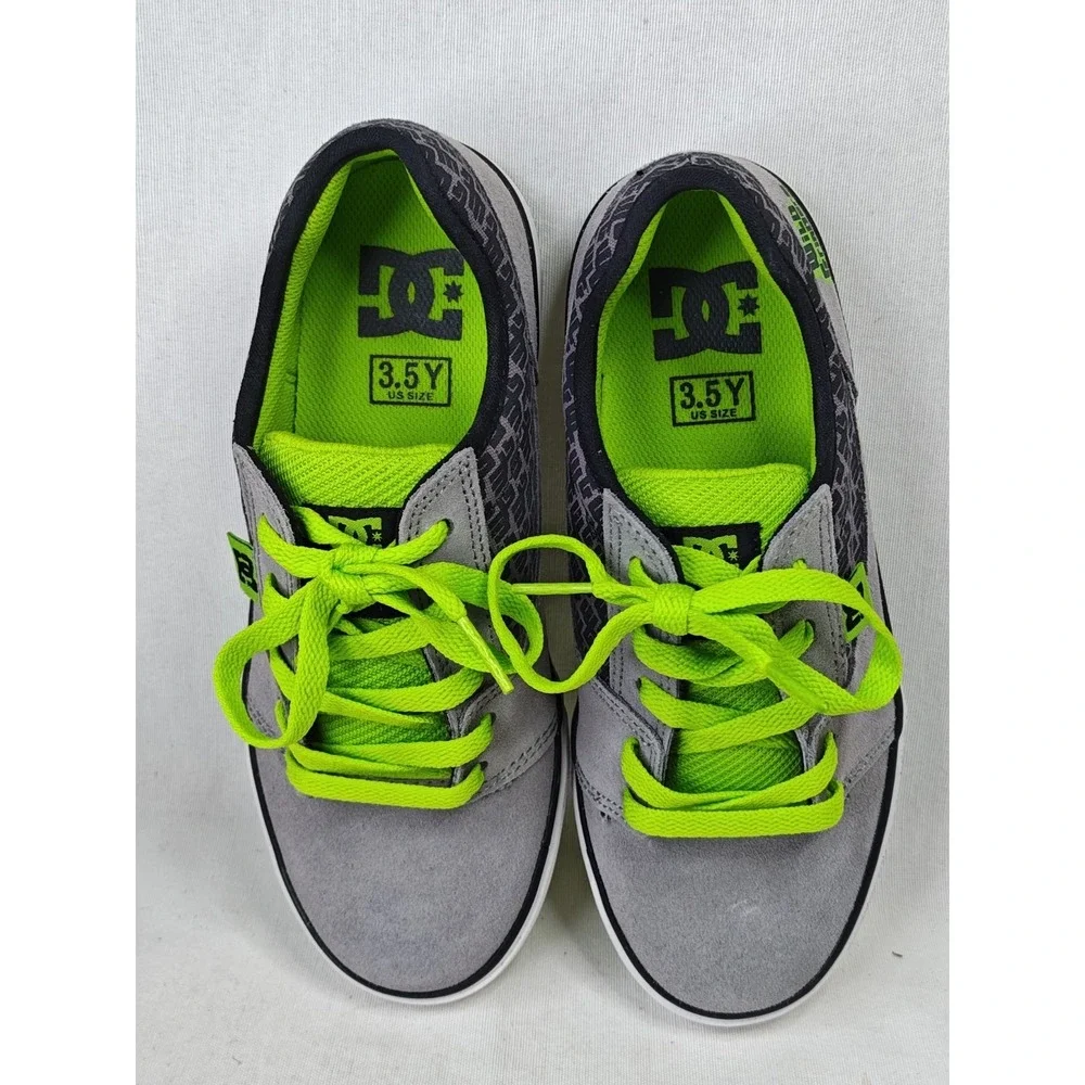 Vintage DC Shoes Bristol WG Wild Grinders Rob Dyrdek Youth 3.5Y Gray Neon Green